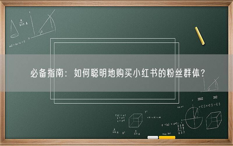 必备指南：如何聪明地购买小红书的粉丝群体？